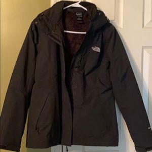 North Face winter coat with removable fleece shell